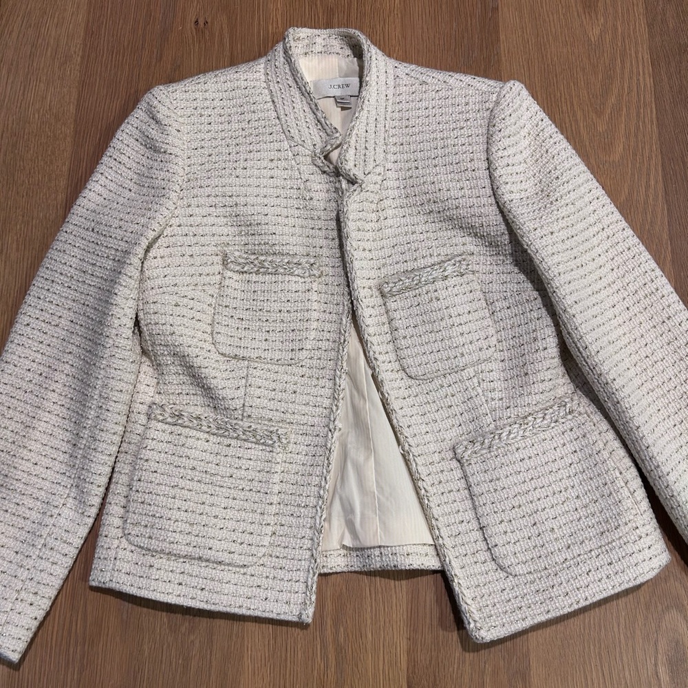 J. Crew Cream Tweed Blazer